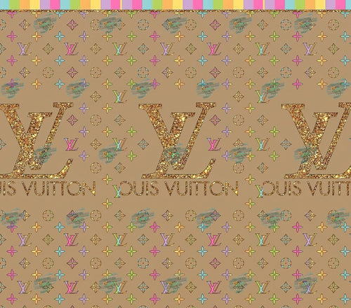 LV Gold and White Tumbler Sublimation Transfer – Glitter N Glitz Designs