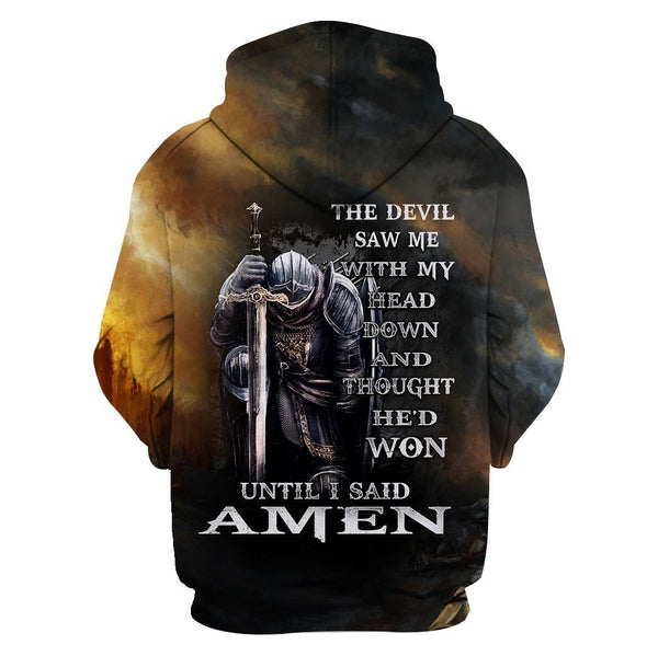 the devil saw me with my head down hoodie