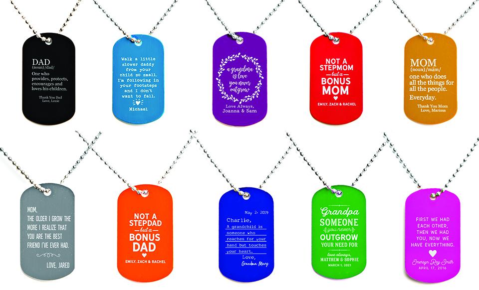 etched dog tags