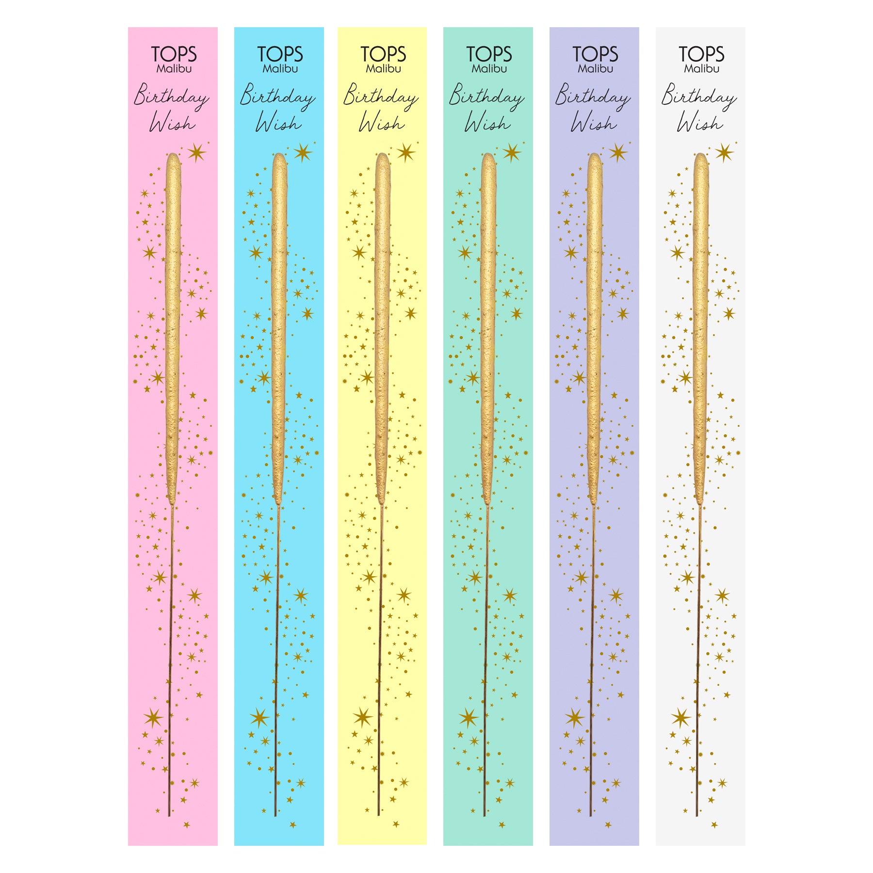 Glitter Wish 6” Candles Beeswax Gold 8 Pack - TOPS Malibu