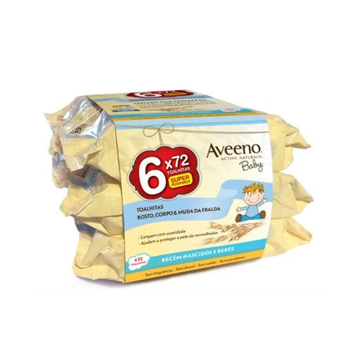 Aveeno Pack Baby Toalhitas 6×72 Toalhitas