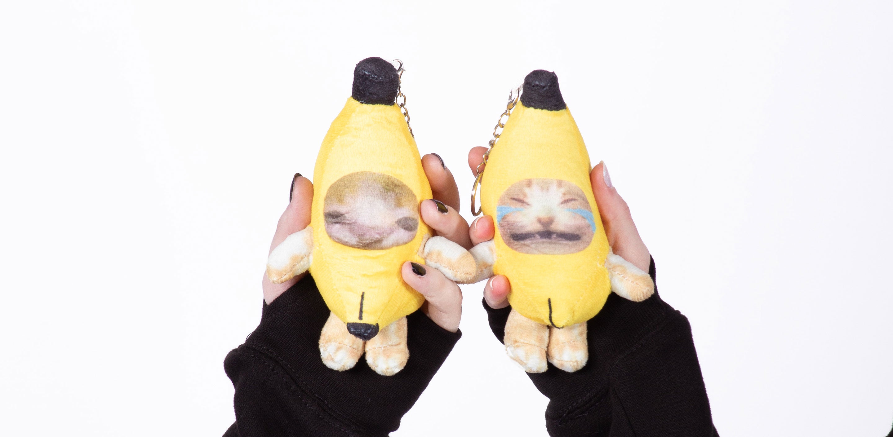 banana cat keychains