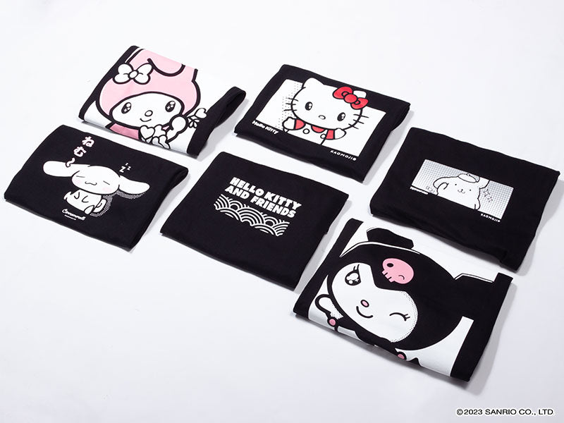 All T-shirt designs of kaomoji x Hello Kitty and Friends collection
