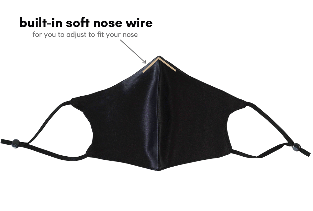 silk mask with nose wire