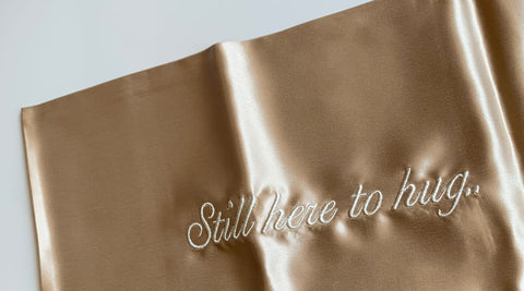 silk pillowcase with embroidery personal message