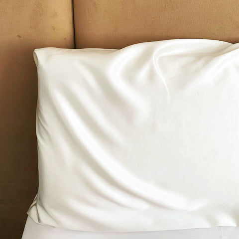 white silk pillowcase