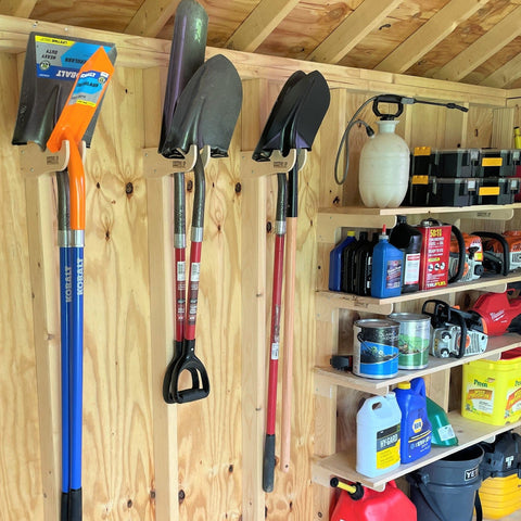 Tool Storage Rack Garage Wall Mount Organizer, Holds Garden Tools Double  Hooks