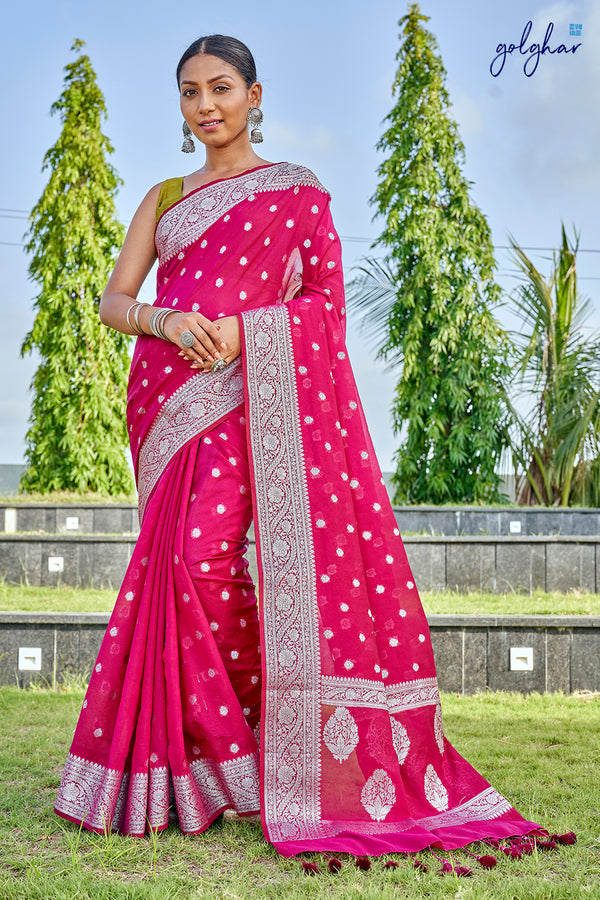 Red Floral Printed Georgette Saree