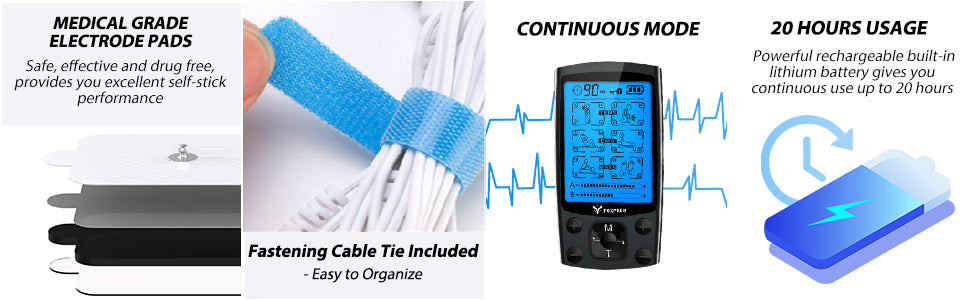 CESLIFF Dual Channel TENS EMS Unit Large Screen 24 Modes 36 Levels Int –  Cesliff