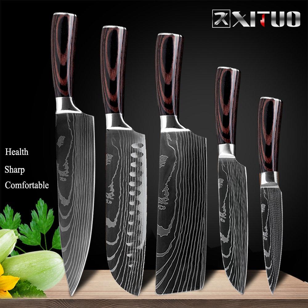 Kitchen Chef Knives Set 8 Inch Japanese 7cr17 440c High Carbon Stainle Oz Discount Store