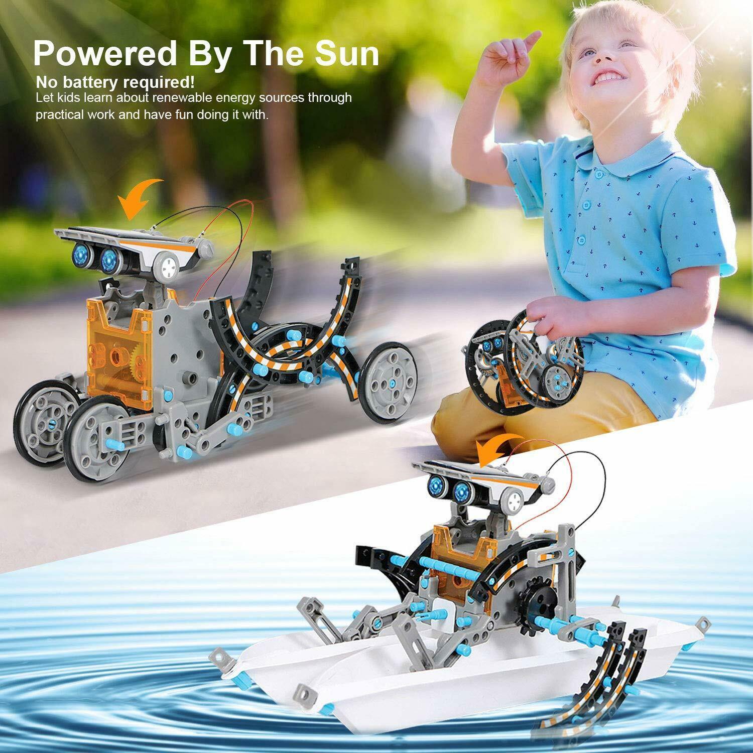 12in1 Solar Robot Creation Kit with Solar Powered Motorized Engine a