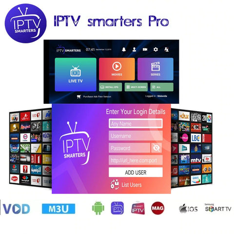 IPTV Smarters PRO code MEGA OTT Plus Abonnement 12 Mois 3 écran simultanée