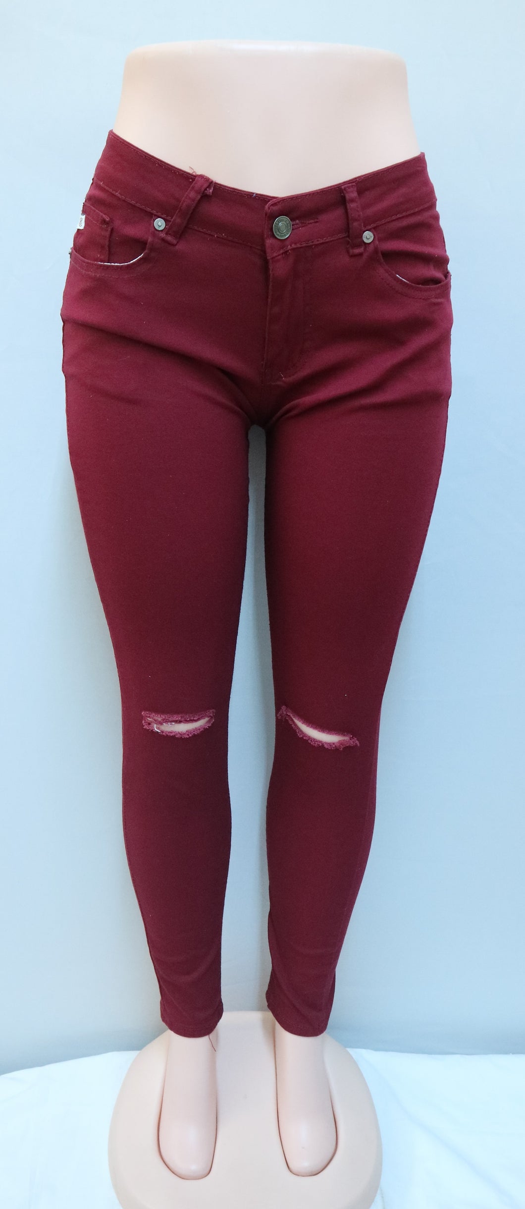 dark red jeans