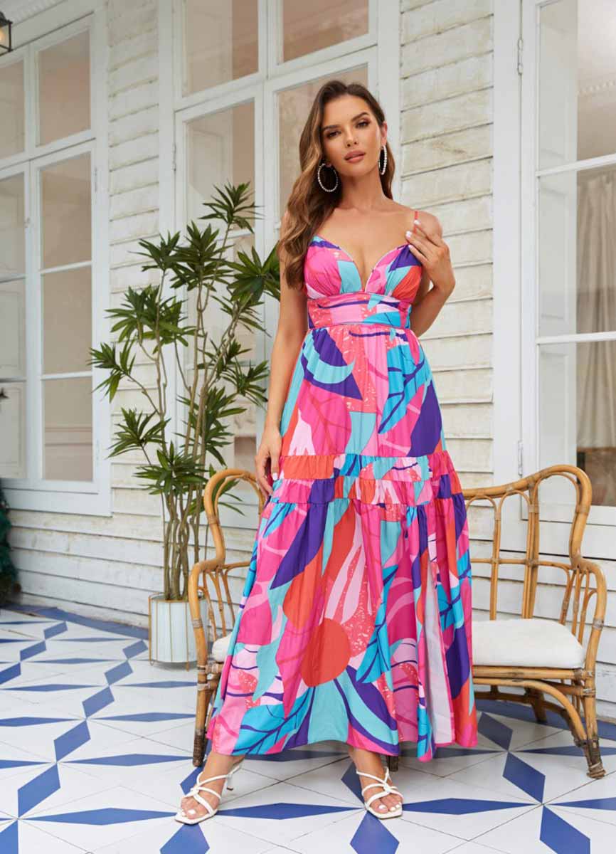 Cata Rose Leaves Maxi Dress – Bikinis & More