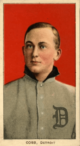 The T-206 baseball card design featuring Ty Cobb