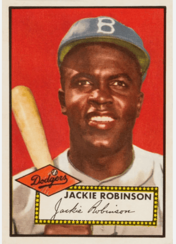 The 1952 Topps design featuring Jackie Robinson