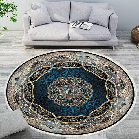 Haliday Black Contemporary Persian Rug Round Rugs