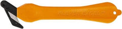 Klever Innovations - Fixed Safety Cutter - 1-1/4" Carbon Steel Blade, Orange Plastic Handle, 1 Blade Included - Makers Industrial Supply