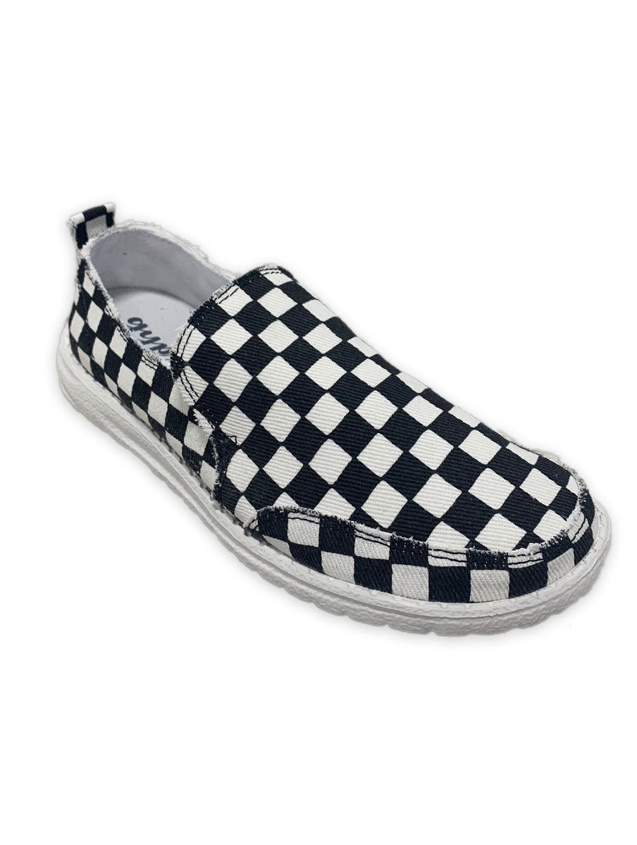 black and white checkered tennis shoes