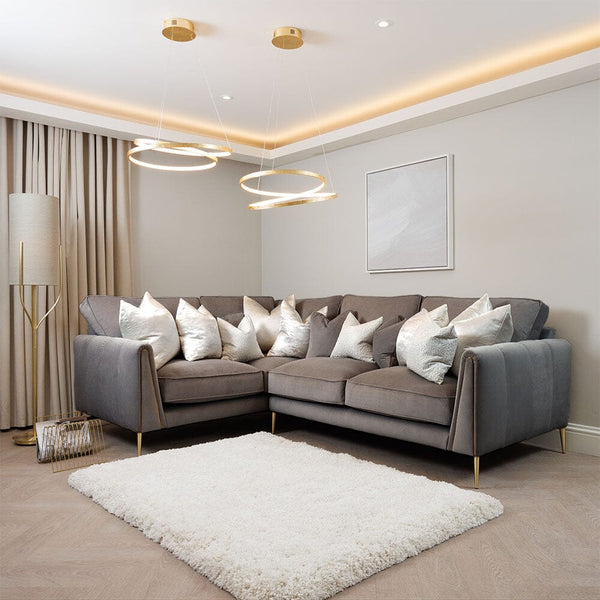 Alaina Taupe Velvet Sofa Range – Rowen Homes