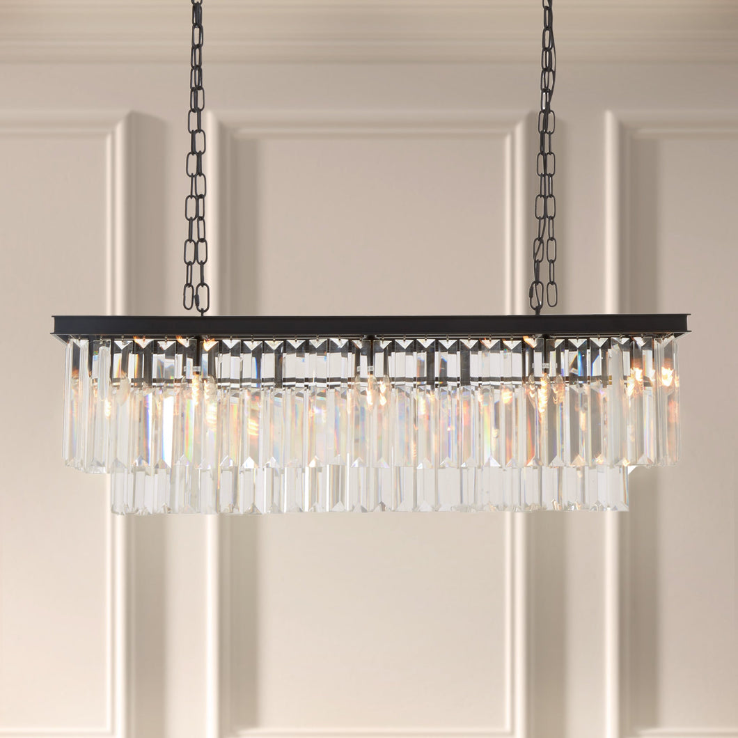 rectangular fringe chandelier