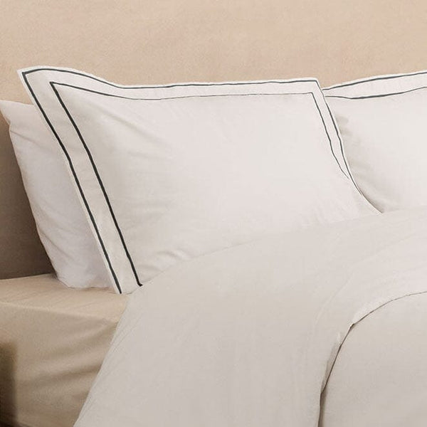 Soft Oxford Pillow Case: White, Ivory & Taupe Hotel Quality Pillow Case