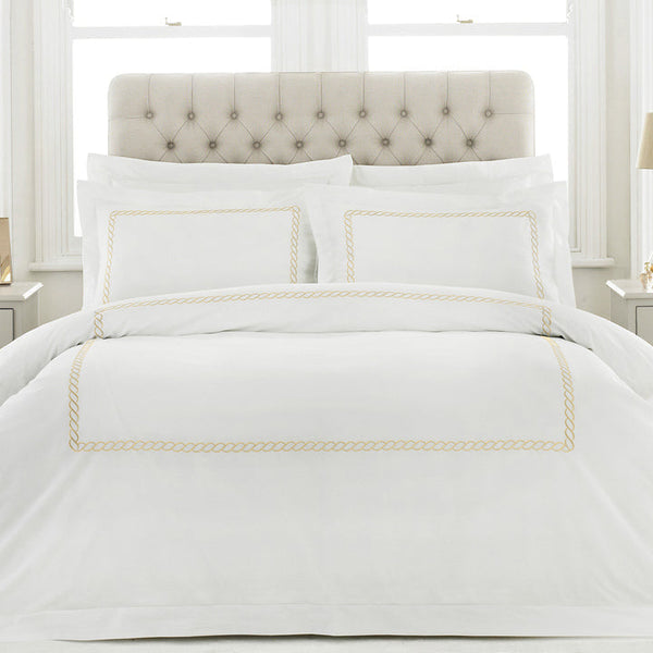 white and gold duvet cover set