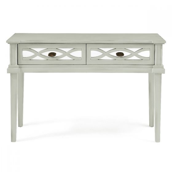 white and silver sofa table