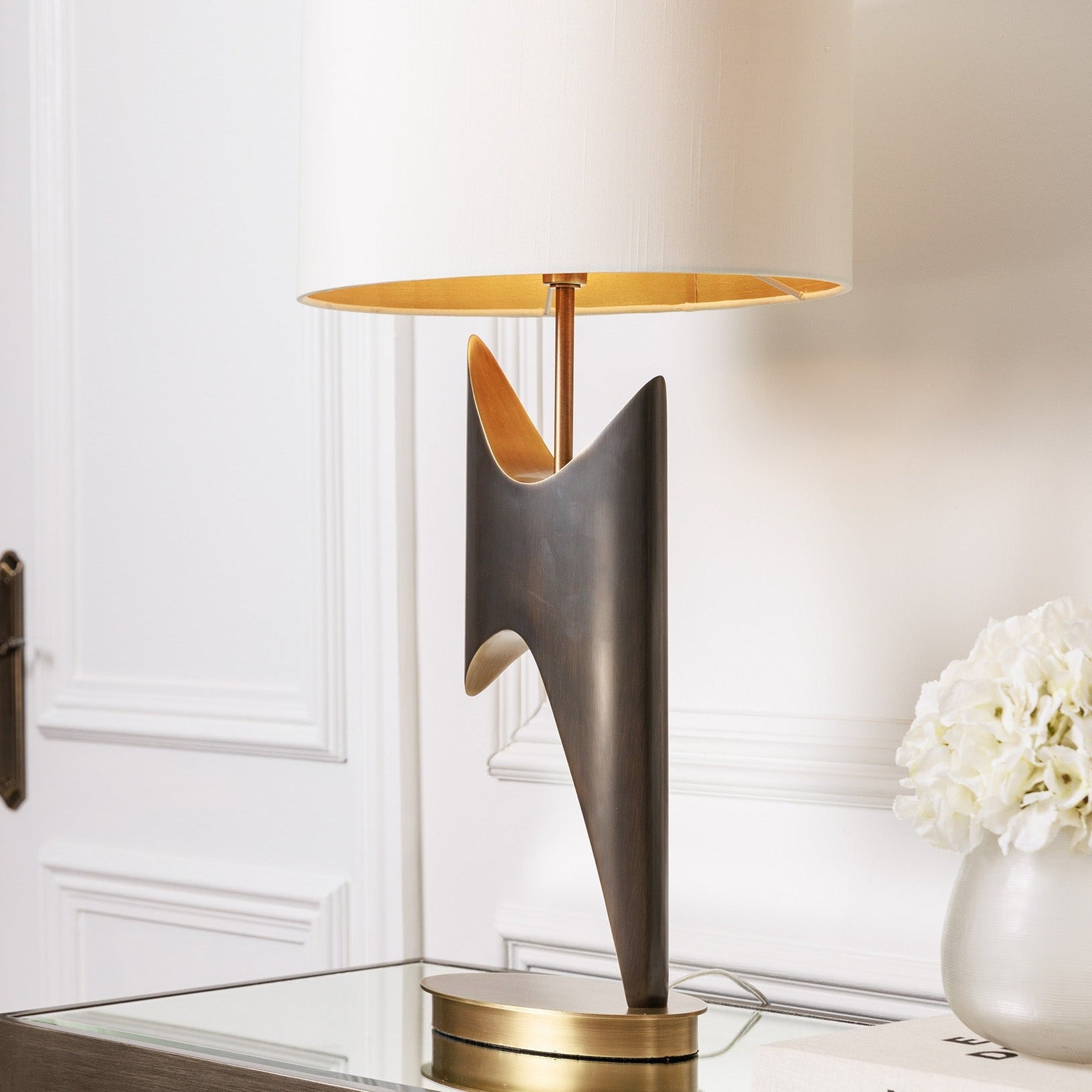 tall bronze lamp