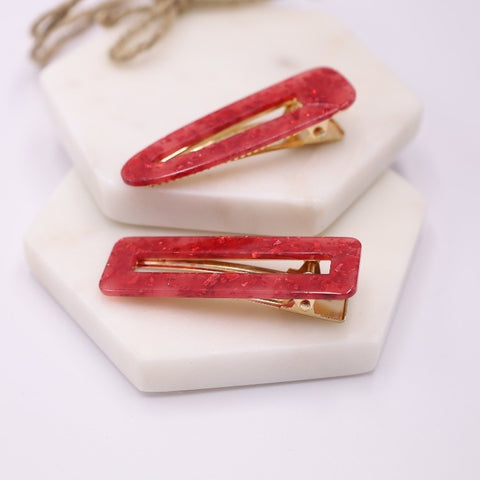 Resin Hair Clip Set Of 2 