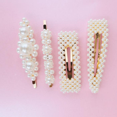 Faux Pearl Hair Clips (Set of 4)