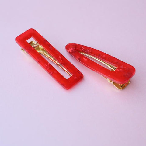 Resin Hair Clip Set Of 2