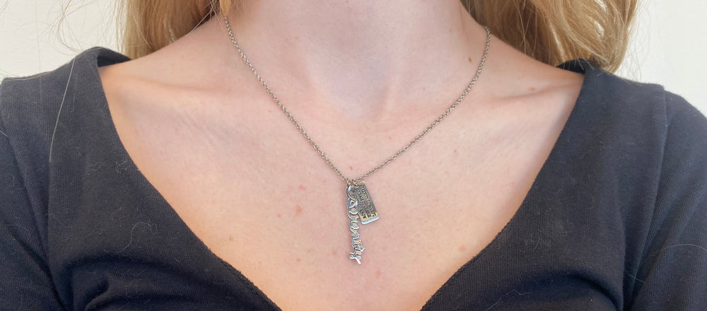 Dior Rhinestone Dog Tag Necklace Crystal Chain