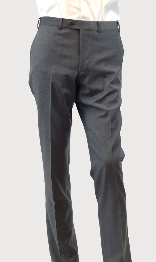 Buy Men Grey Super Slim Fit Textured Flat Front Formal Trousers Online -  718143 | Louis Philippe