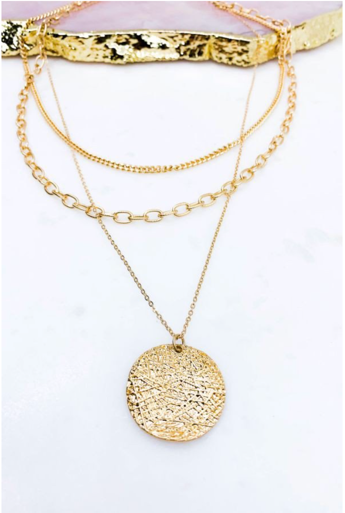 Stevie Layered Pendant Necklace -Gold