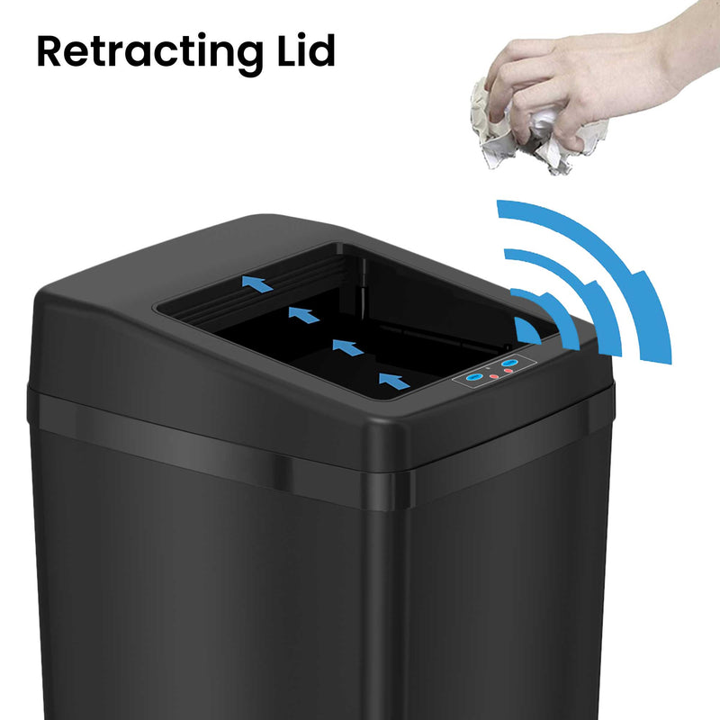 13 Gallon Black Sensor Trash Can – iTouchless Housewares and