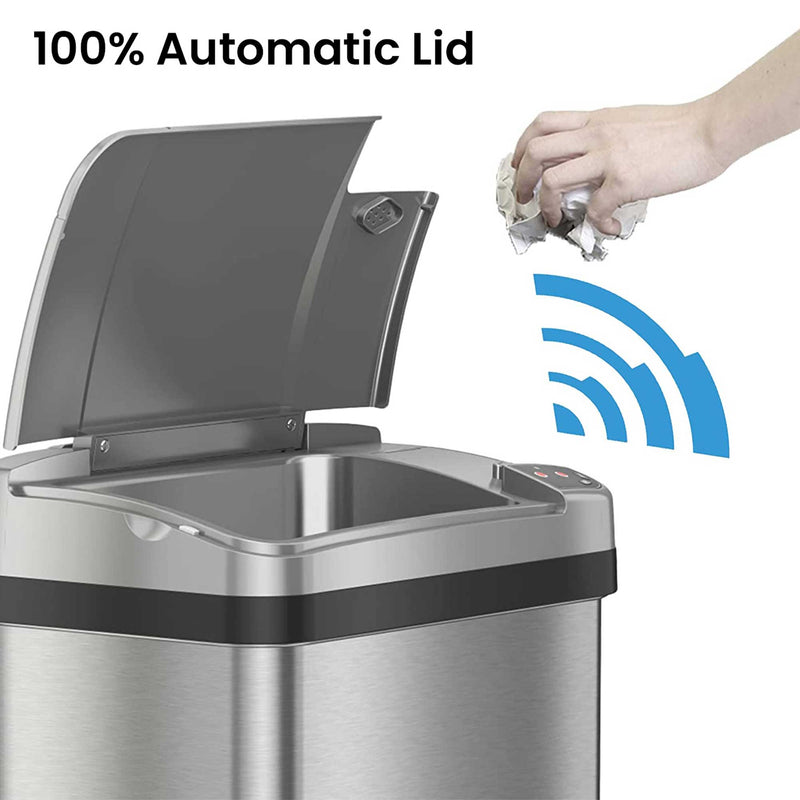 16 Gallon Dual-Compartment Stainless Steel Sensor Recycle Bin/Trash Ca –  iTouchless Housewares and Products Inc.