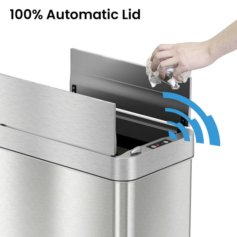 iTouchless 13-Gallon Extra Wide Stainless Steel Automatic Sensor Touchless Trash  Can