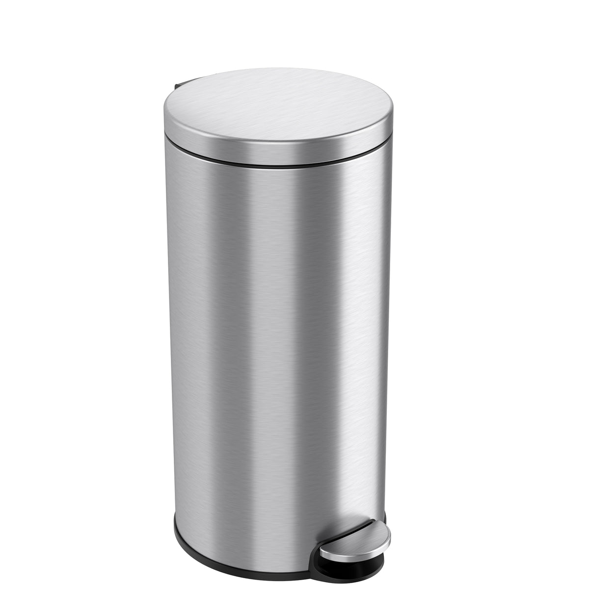 LAZY BUDDY 30 Liter 8 Gallon Trash Can with Foot Pedal, Stainless Steel  Kitchen Garbage Can with Lid, Home Office Wastebasket