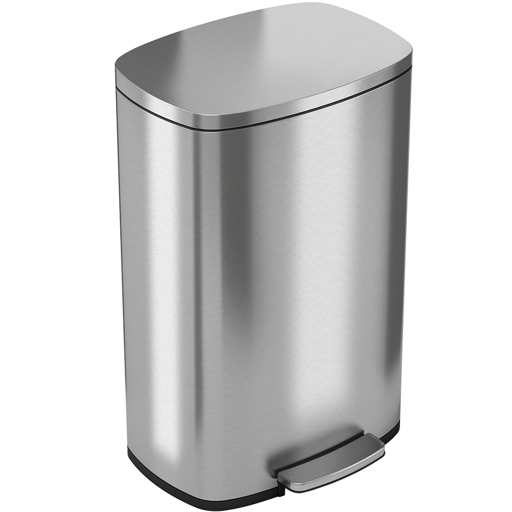 iTouchless Airstep 18 Gallon Step-On Kitchen Stainless Steel Trash Can