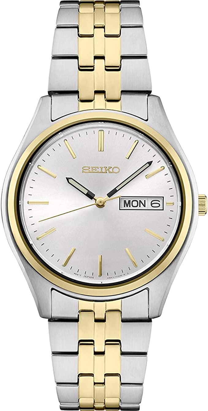Seiko Men's Japanese Quartz Dress Watch with Stainless Steel Strap, Si
