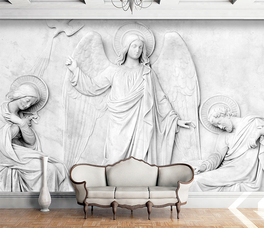 3D Carving Angel 1596 Wall Murals | AJ Wallpaper