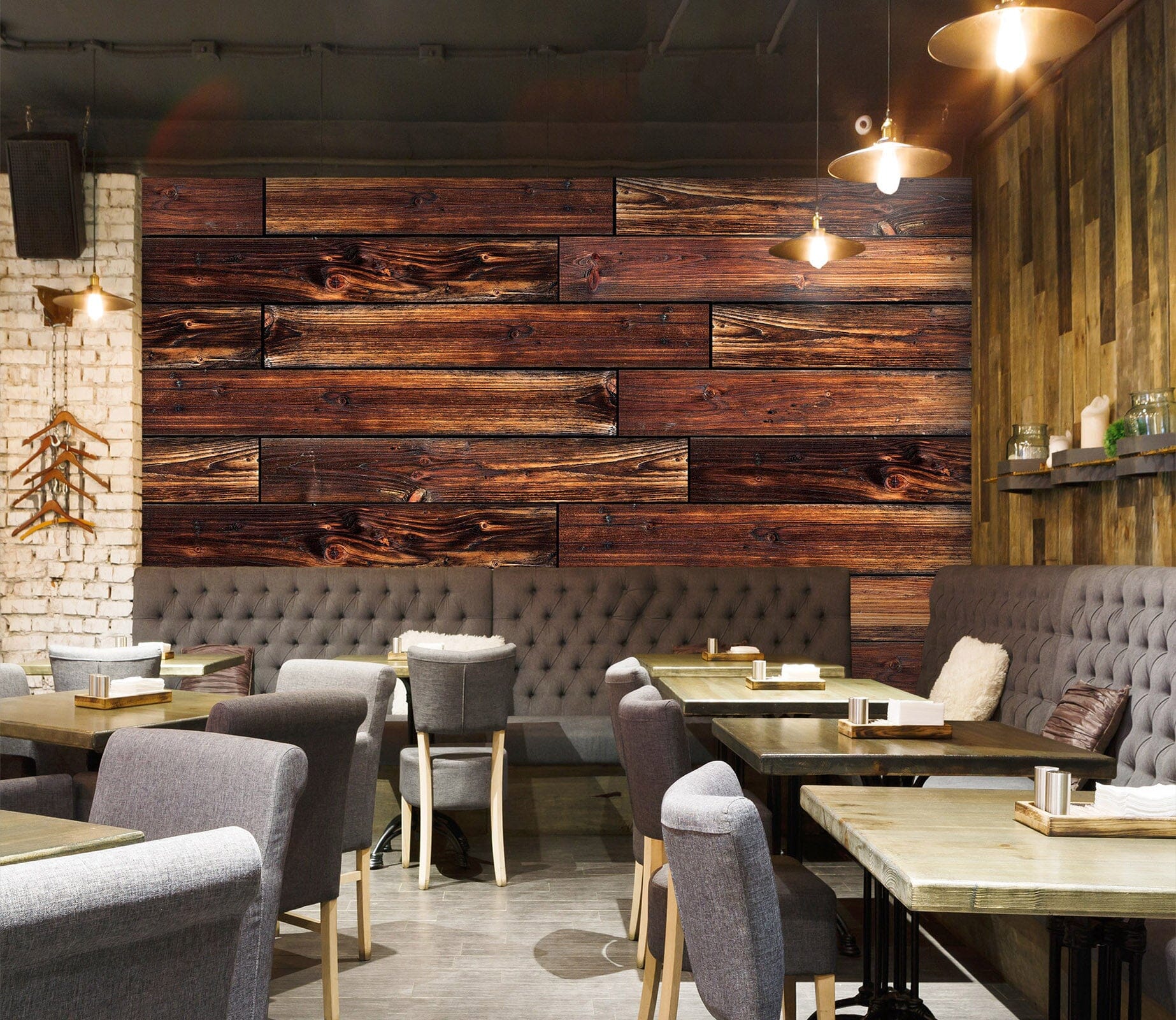 3D Wooden Restaurant 1922 Wall Murals | AJ Wallpaper