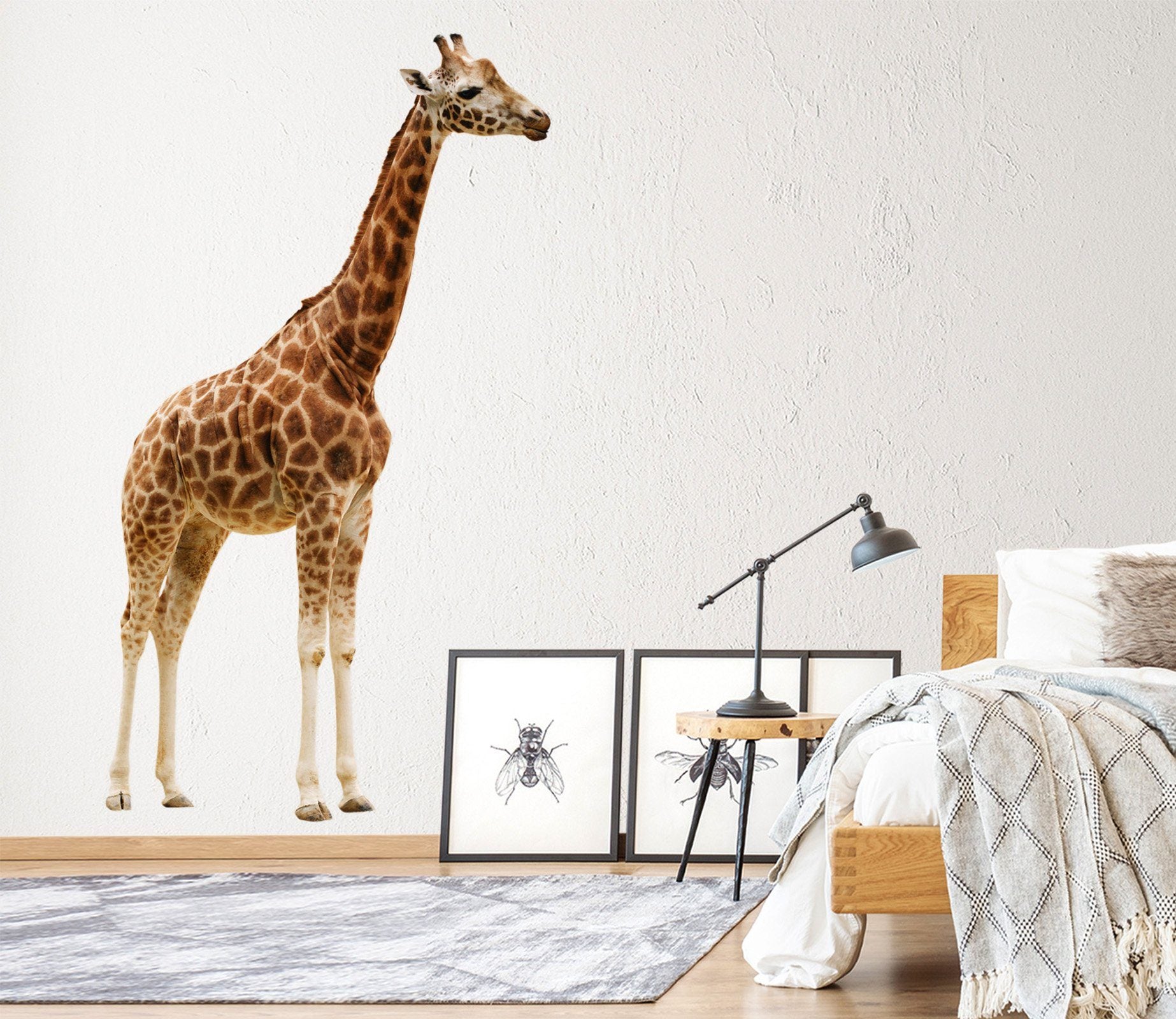 3d Giraffe Stretching His Neck 197 Animals Wall Stickers