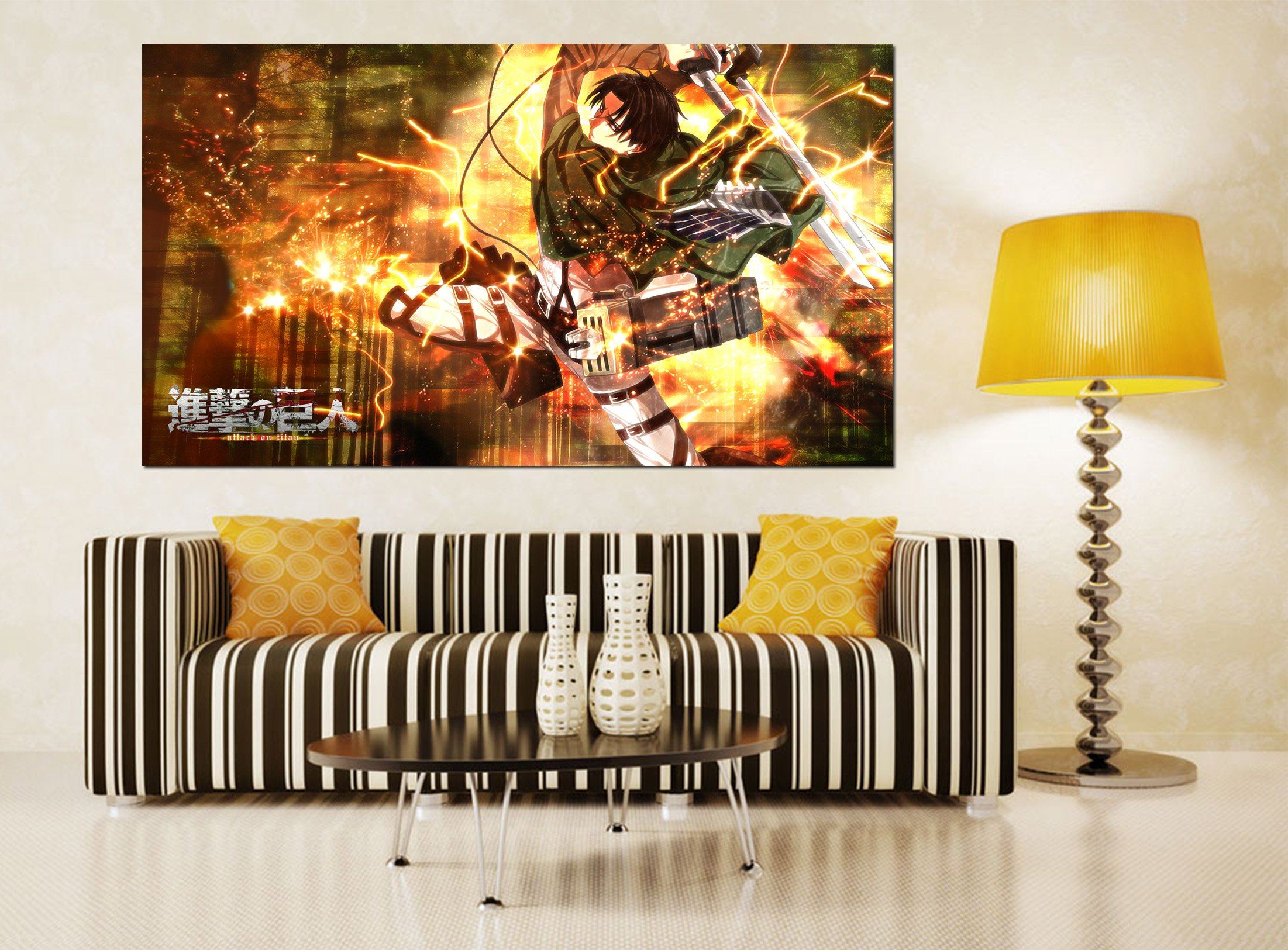 3d Attack On Titan 734 Anime Wall Stickers Aj Wallpaper