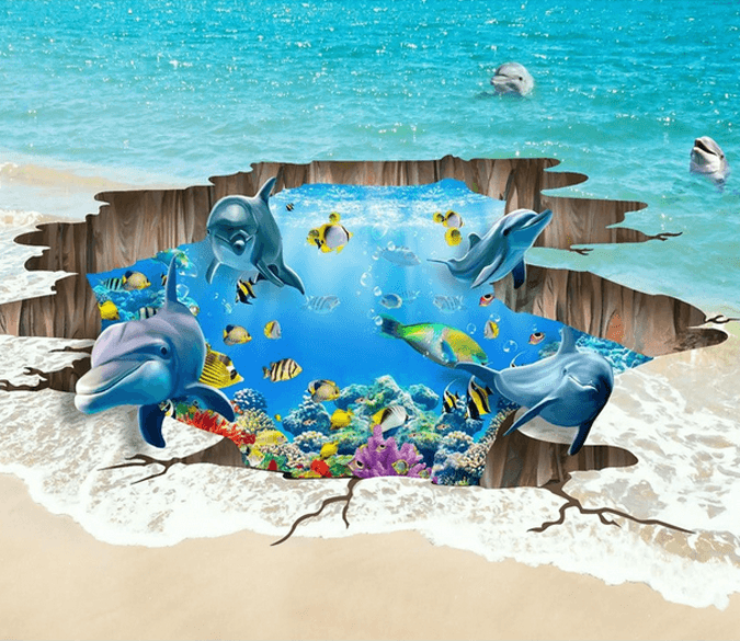 3d Ocean Hole Floor Mural