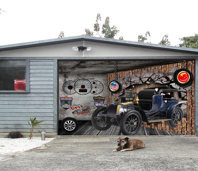 3d Vintage Car 376 Garage Door Mural Aj Wallpaper