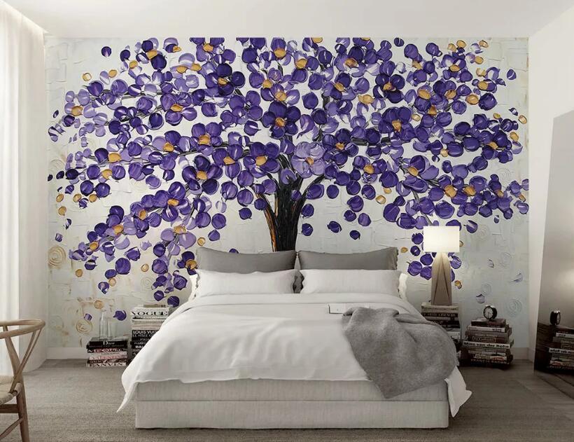 purple tree wall art