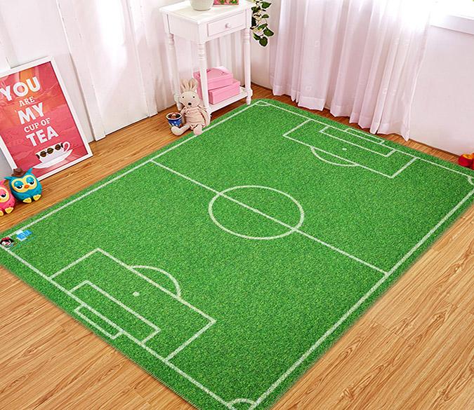 3d Football Field 108 Non Slip Rug Mat Aj Wallpaper