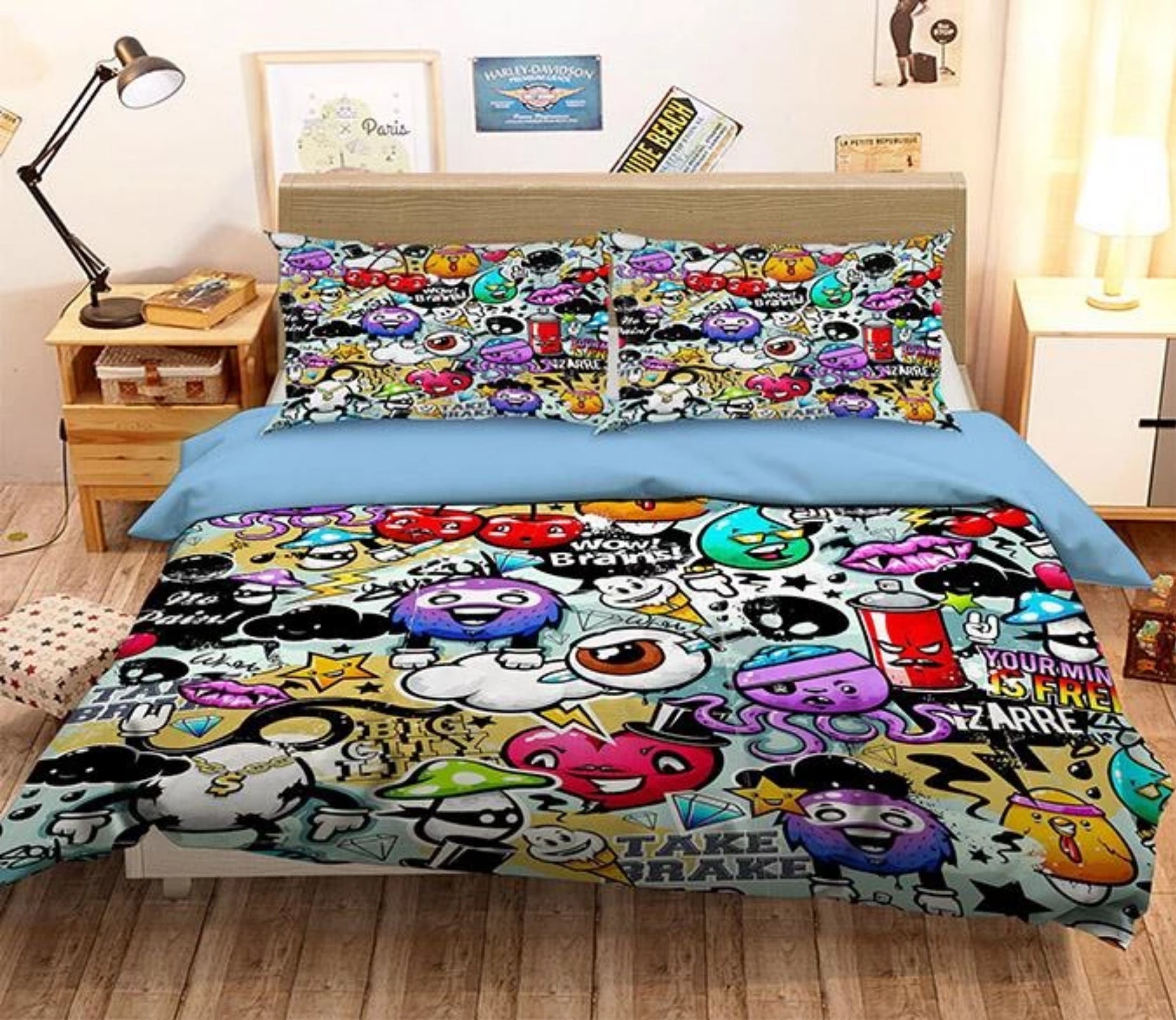 3d Graffiti Cartoon 221 Bed Pillowcases Quilt Aj Wallpaper